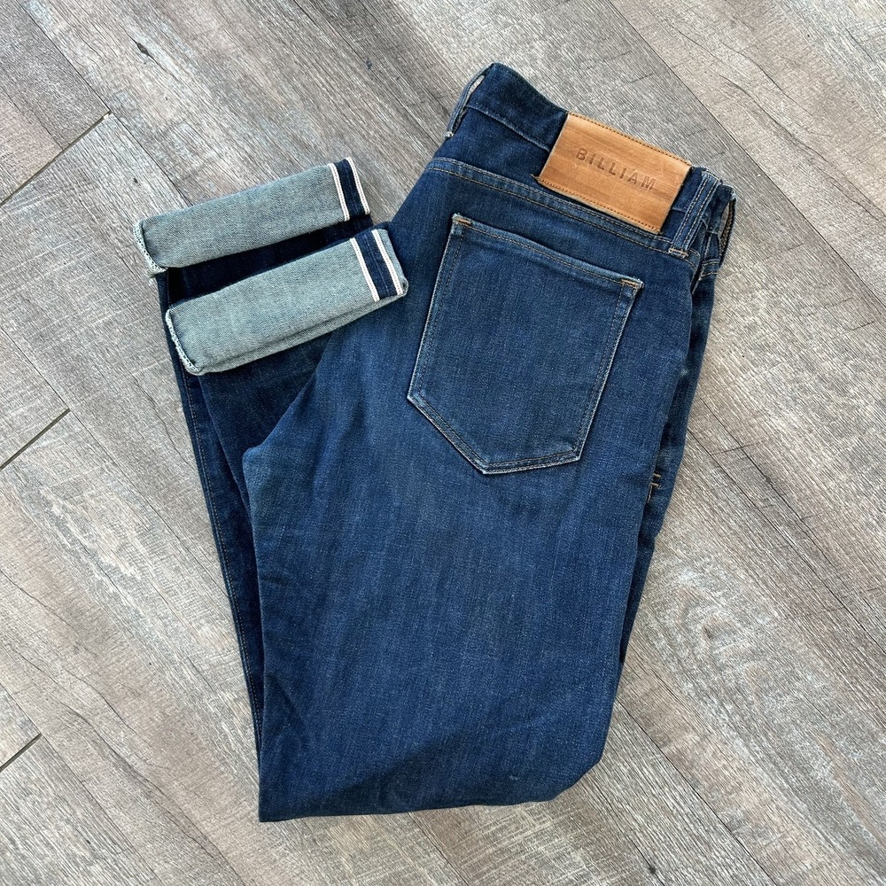 Billiam Handmade Selvedge Denim Jeans Indigo Faded Made in USA 34x34 Greenville